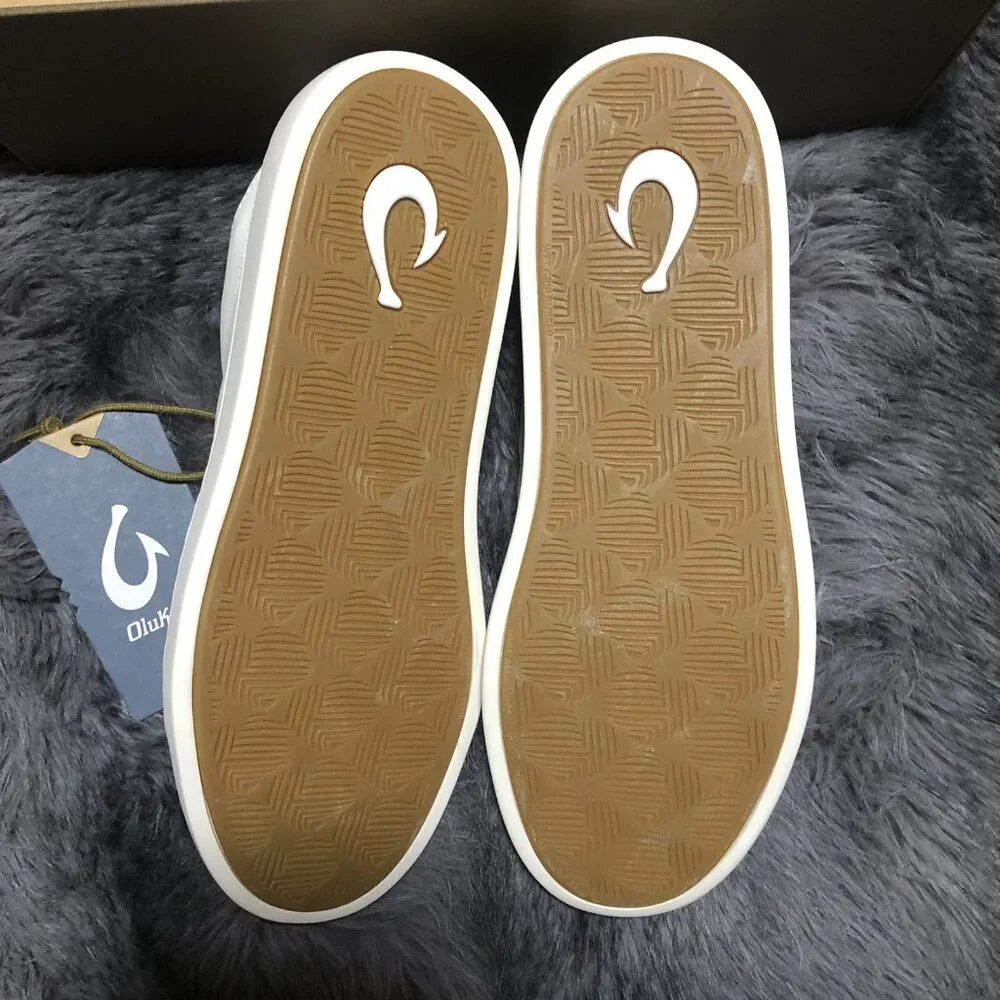OluKai Women’s Pehuea Li ‘Ili Bright White Lace Up Shoes, Size 8, 20433-WBWB - Picture 6 of 6